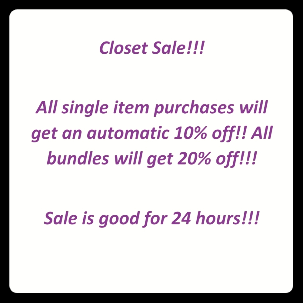 Closet sale happening now!!!!